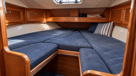 Cabin cushions in a boat salon or berth