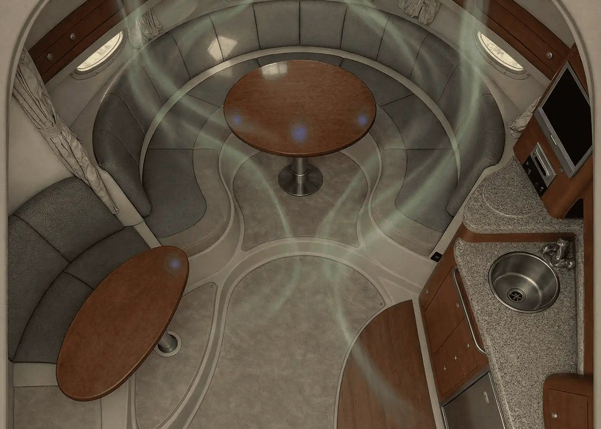 Air moving through a boat cabin