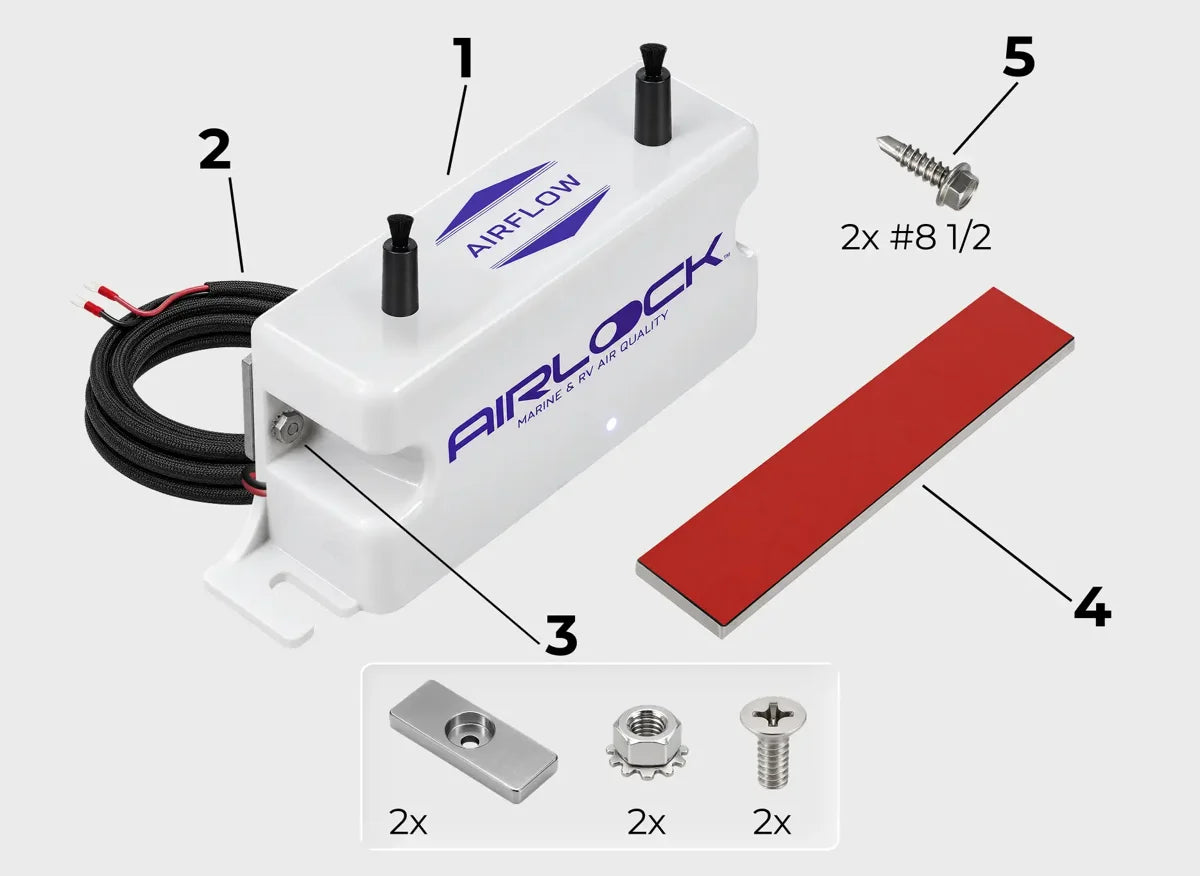 AIRLOCK One with wiring, mounting plate, magnets and screws